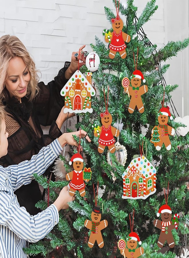Fairooth 24 Sets Gingerbread Foam Craft Kit DIY Christmas Arts and Crafts for Kids Make Your Own Gingerbread Man and House Ornaments with Self Adhesive Sticker for Xmas Tree Holiday Home Classroom Party Decor - Image 5